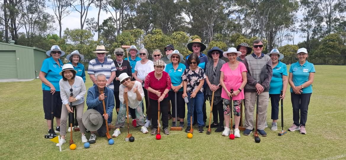 Redland Bay Table Tennis Club tries croquet