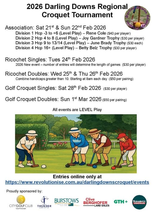 Entries open for regional croquet tournament