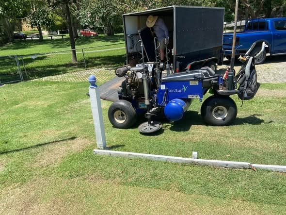 McIlwraith lawns aerated in summer facelift