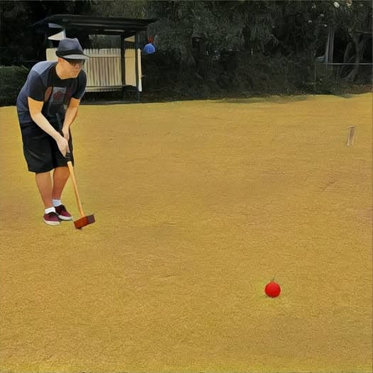 Stalking red and partner help at Hoop 6 in Merthyr's Saturday croquet