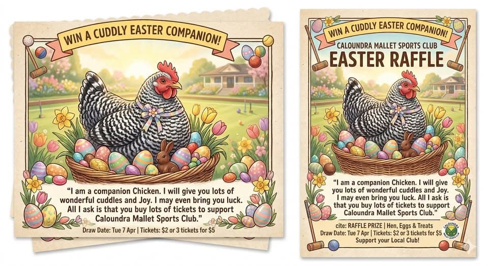 Caloundra Club Easter Raffle tickets on sale
