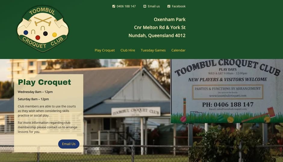 Toombul Croquet Club website now live, plus one more from Toombul