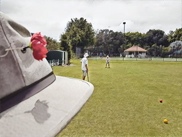 Casual-competitive croquet play at Merthyr