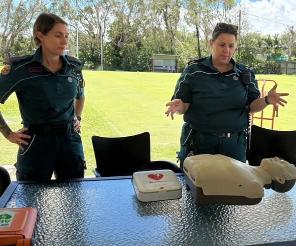 Coolum croquet club learns defibrillator use from ambulance station crew, plus one more from Coolum