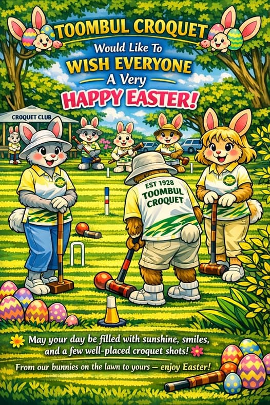 Happy Easter from Toombul Croquet Club, plus one more from Toombul