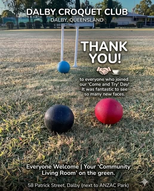 Dalby's World Croquet Day come-and-try draws 18 players