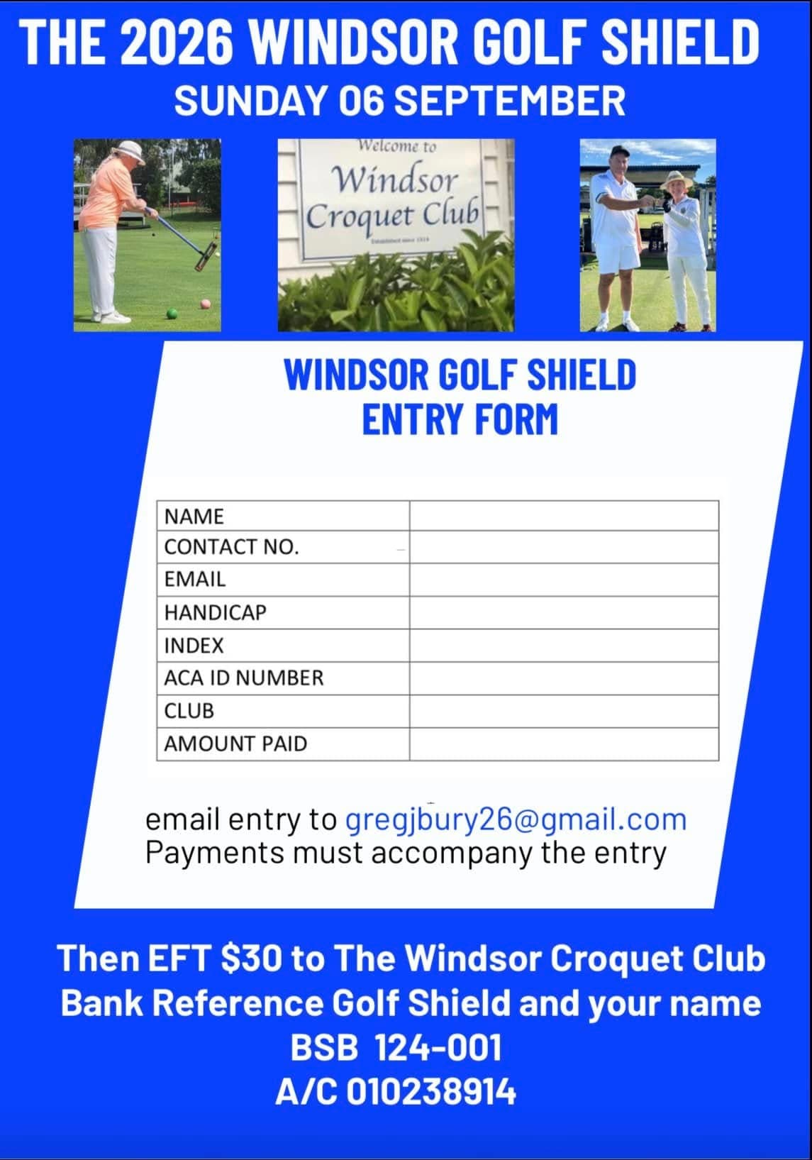 Windsor Singles Golf Shield 2026