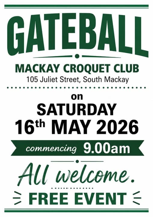 Try gateball at the Mackay croquet club