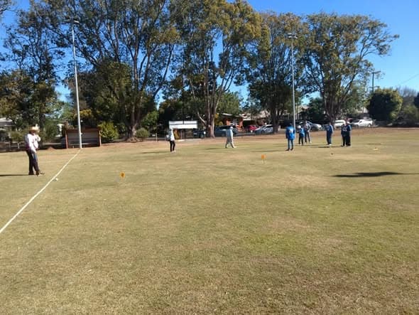 Learning gateball at Toowoomba Croquet Club