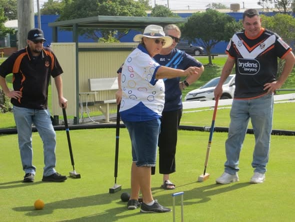 Wynnum members enjoy a relaxed weekend croquet session