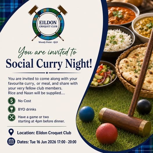 Curry night at Eildon Croquet Club
