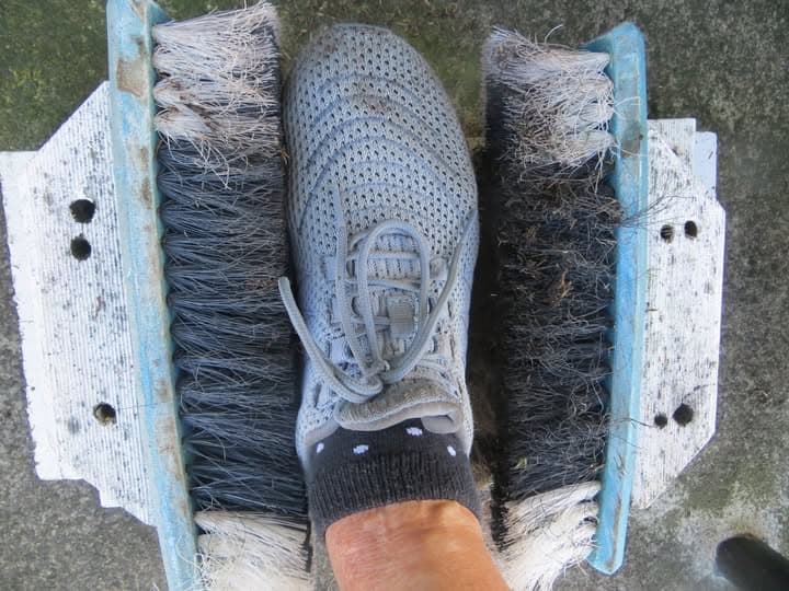 Handy boot cleaners help keep clubhouse clean