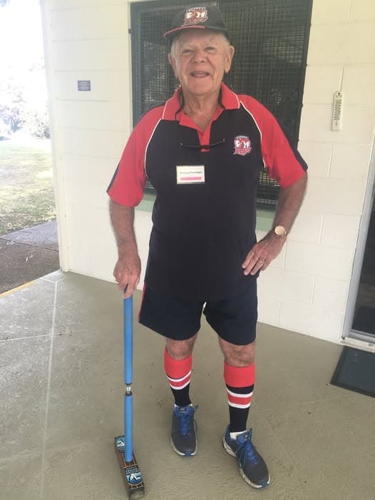 Past Roosters player Greg in his old kit