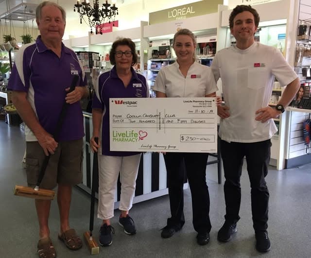Coolum club receives bonus from Live Life Pharmacy
