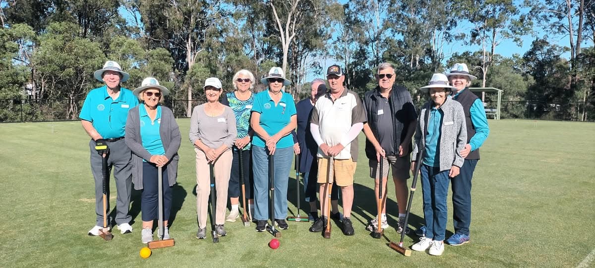 Halcyon Edgebrook residents try croquet at Twin Rivers