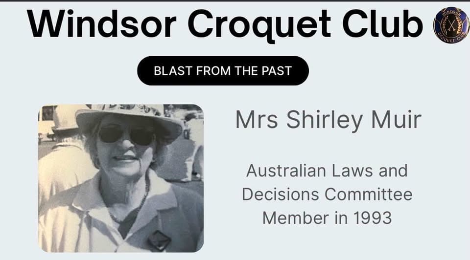 Windsor Croquet Club thanks Shirley Muir for service