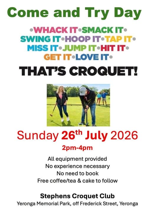 Come and Try Croquet This Sunday at Stephens