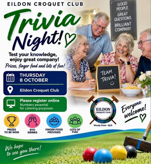 Eildon Trivia Night: Thursday 8 October