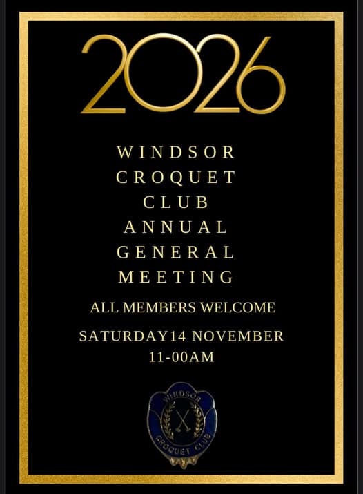 Windsor Croquet Club Annual General Meeting