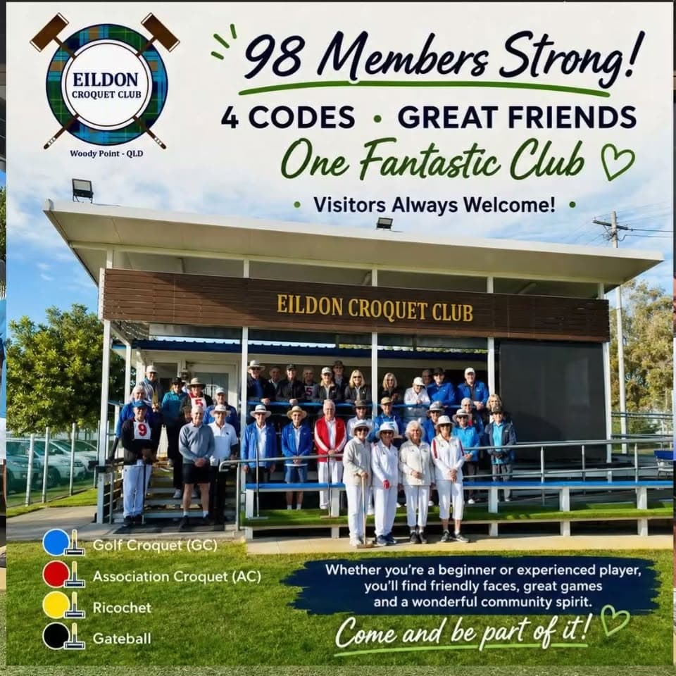 Eildon Croquet Club thanks Valentine Lefrere for jingle, plus one more from Eildon